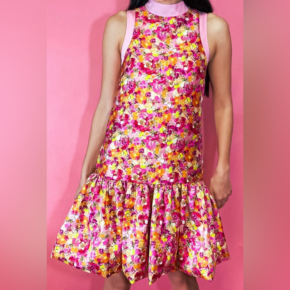 NWT Neubyrne Sequin Print Drop Waist Dress Size M